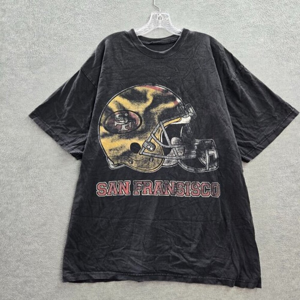 San Francisco 49ers Men Shirt 2XL Black Logo Graphic Short Sleeve Crew Neck